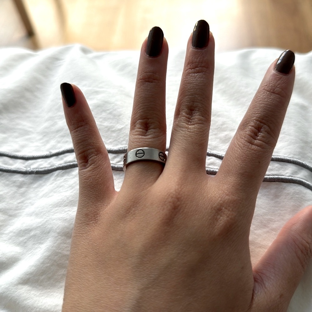 Cartier Love ring 18k White Gold (Size 53) 5.5 mm wide